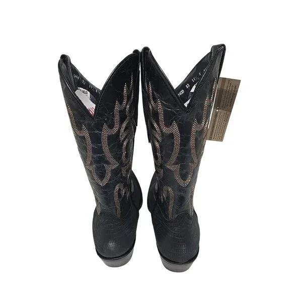 Dingo Men's DI 107 The Duke Snip Leather Pull On Western Boot Navy Size 11.5D - Picture 3 of 6